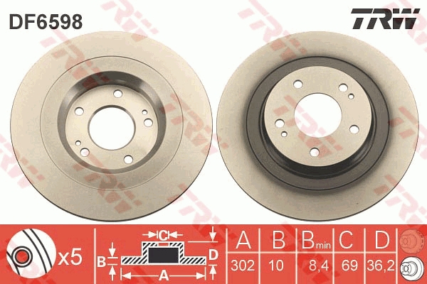 Disc frana spate TRW DF6598 [2]