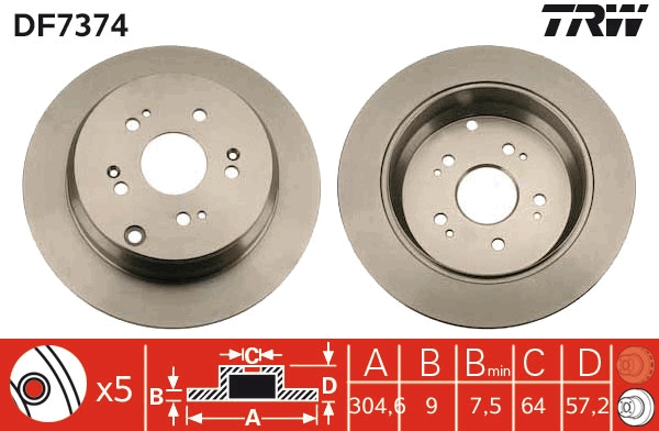 Disc frana spate TRW DF7374 [1]