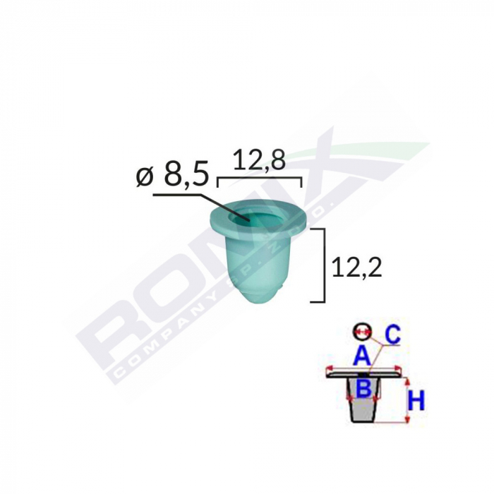 Element Fixare Pentru Audi/Bmw/Seat/Vw 12.8X12.2 - Albastru Set 10 Buc [2]