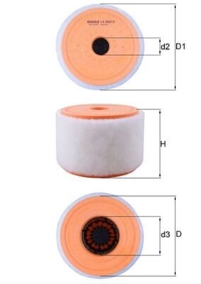 Filtru aer MAHLE LX2607/2 [1]