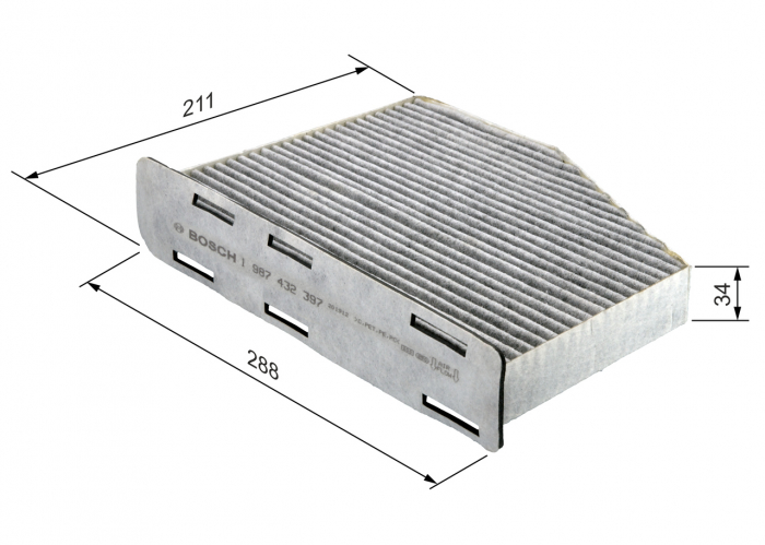 Filtru habitaclu BOSCH cu carbon activ 1987432397 [3]
