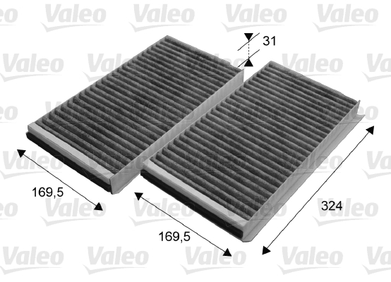 Filtru habitaclu cu carbon activ VALEO SET 2 BUC. 698864 [3]