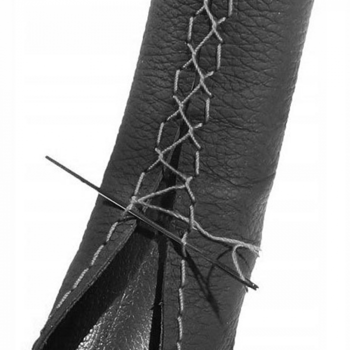 Husa Volan Cu Snur Piele Naturala Negru 42-43 Cm [2]
