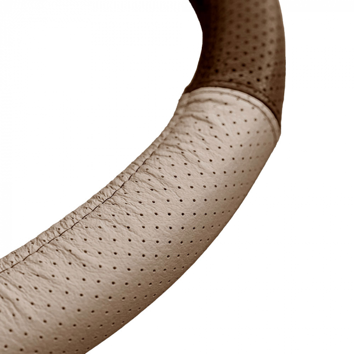 Husa Volan Piele Naturala Perforata Bej 37-39 Cm Mega Drive [7]