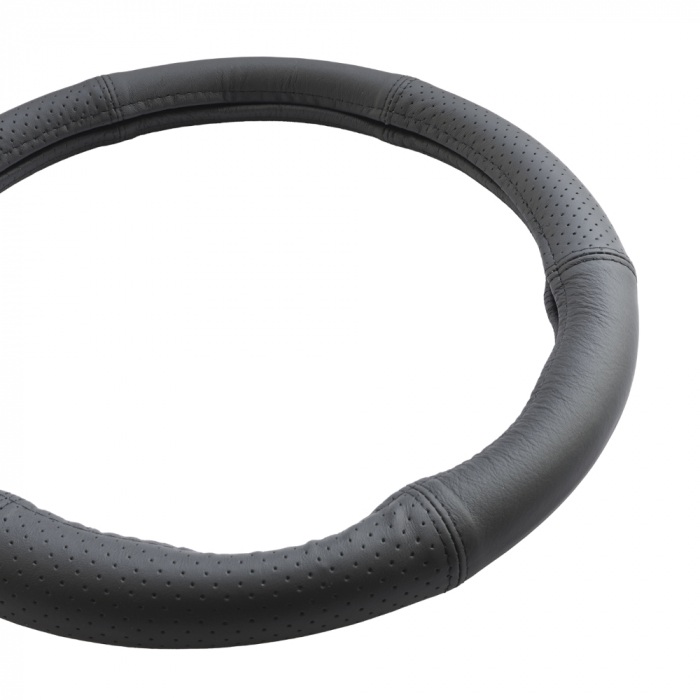 Husa Volan Piele Naturala Semi Perforata Negru 39-41 Cm [4]