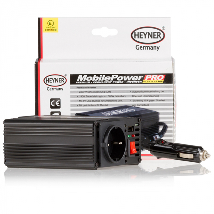 Invertor De Tensiune Heyner Premium Pro 150-300W Alimentare 12V Iesire 230V Cu Usb [5]
