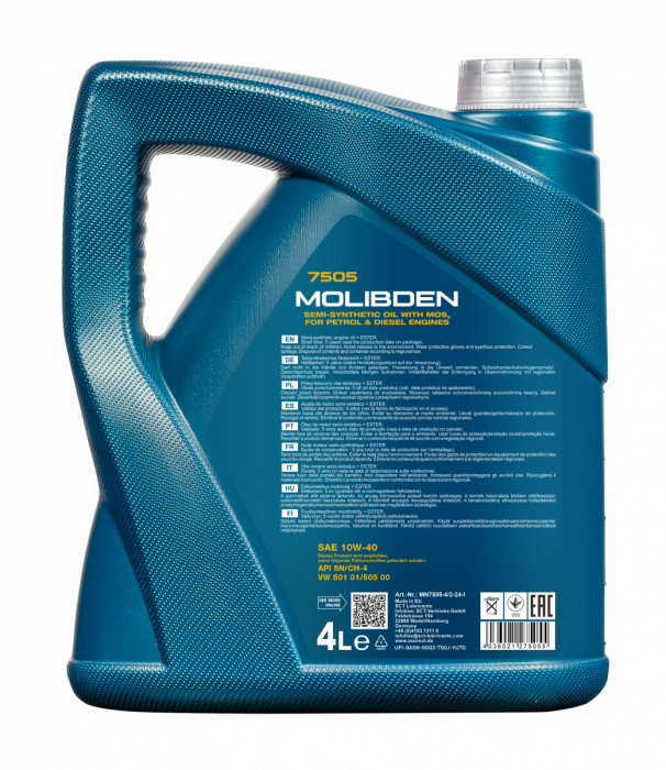 Ulei motor MANNOL MOLIBDEN BENZIN 10W40 - 4 Litri [2]