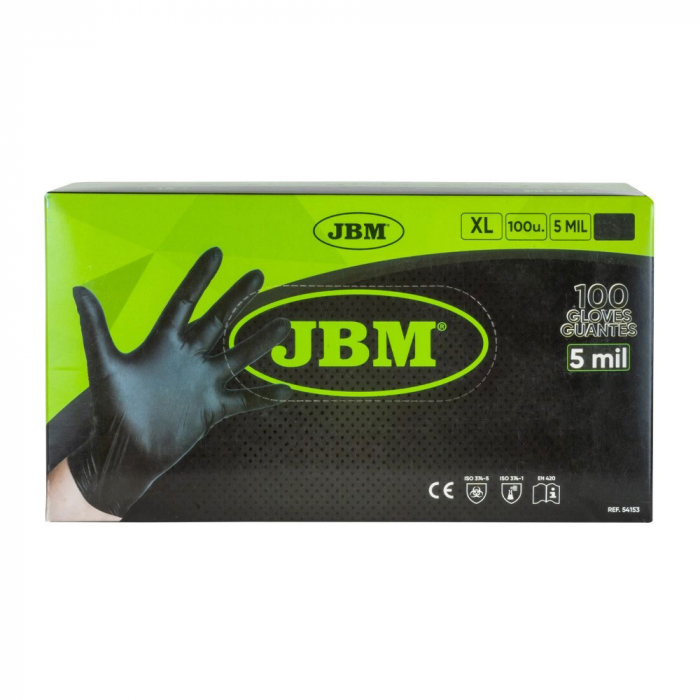 Manusi Negre De Unica Folosinta De Nitril 5Mil Marime Xl - Set 100Buc Jbm [2]