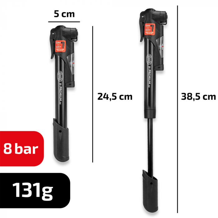 Mini Pompa Manuala Cu Manometru Premium Pentru Biciclete [4]
