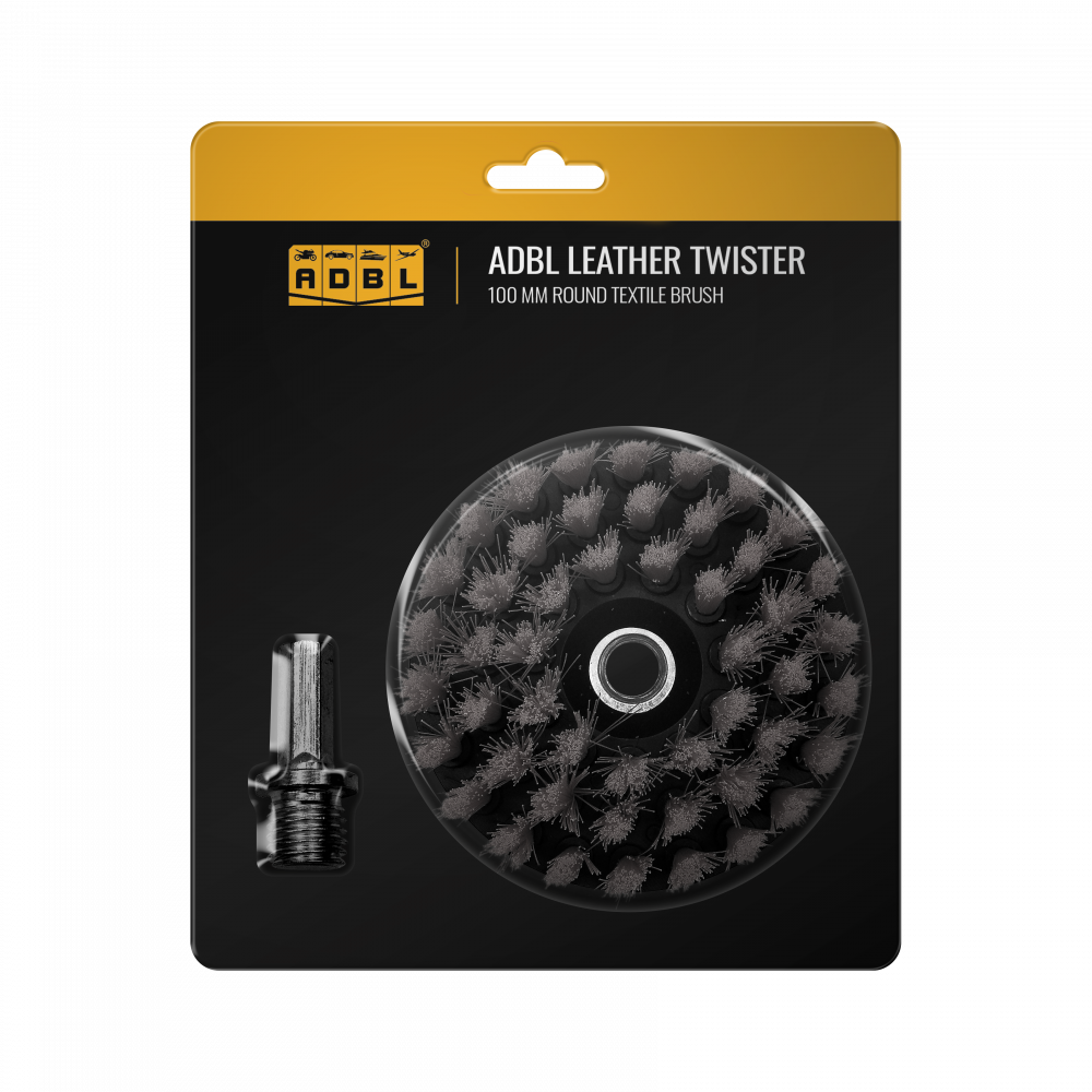 Perie piele cu adaptor bormasina Adbl Leather Twister, 100mm [2]