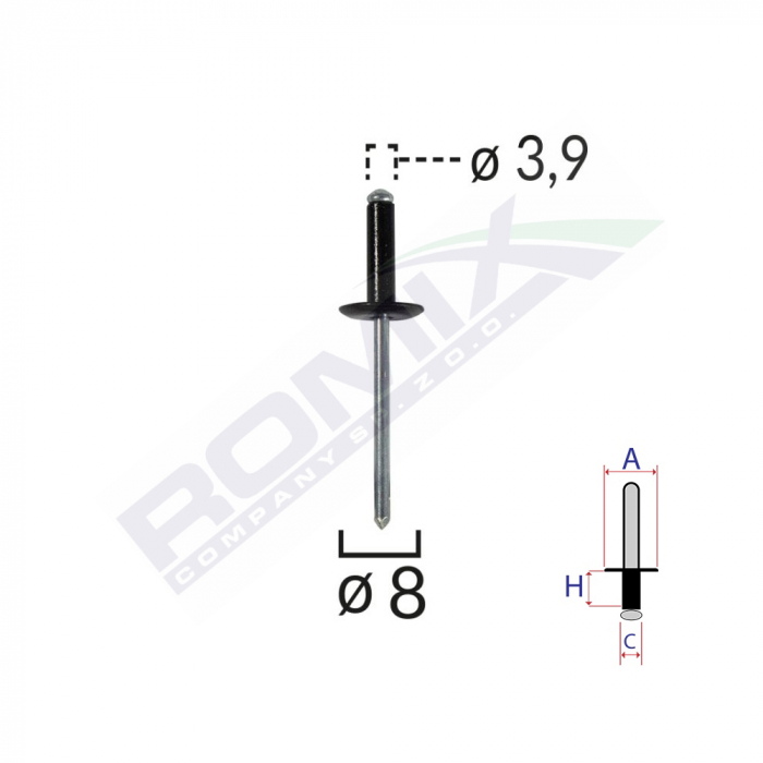 Popnit Universal Negru 3.9Mm Set 10 Buc [2]