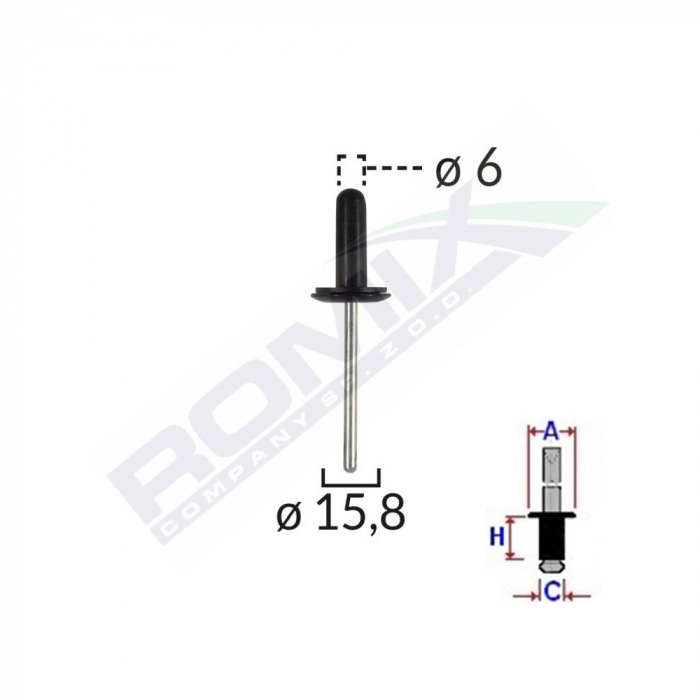 Popnit Universal Negru 6Mm Set 10 Buc [2]
