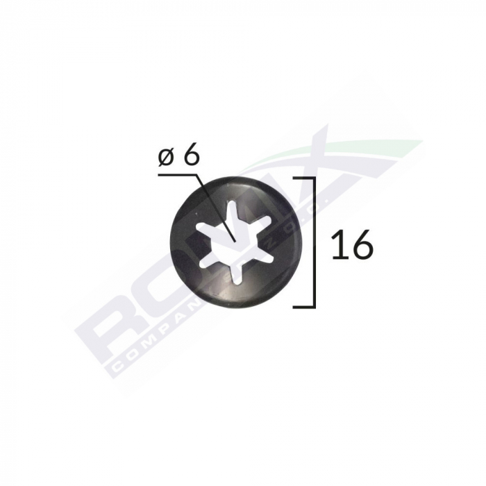 Saiba Fixare Tapiterie Universal - Negru - 16Mm Set 25 Buc [2]