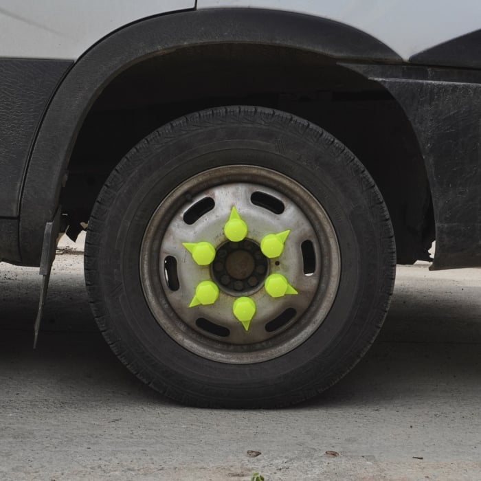 Set 10 Bucati Capac Plastic Pentru Prezon Roata Cu Indicator 33 Mm Neon Galben 41 Mm [1]