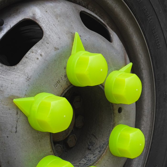 Set 10 Bucati Capac Plastic Pentru Prezon Roata Cu Indicator 33 Mm Neon Galben 54.5 Mm [8]