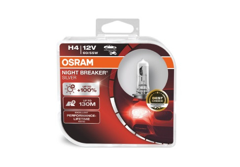Set 2 Becuri 12V H4 60/55 W Night Breaker Silver +100% Osram [3]