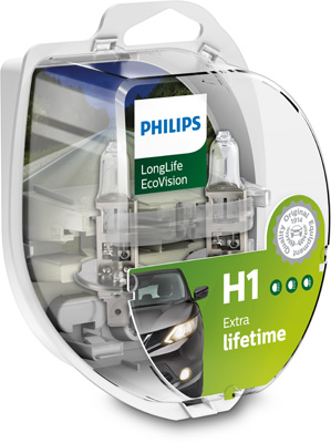Set 2 Becuri Far H1 55W 12V Long Life Ecovision Philips [3]