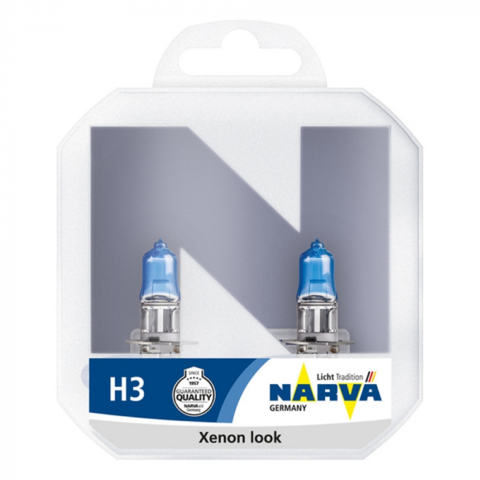 Set 2 Becuri Far H3 55W 12V Range Power White Narva [2]