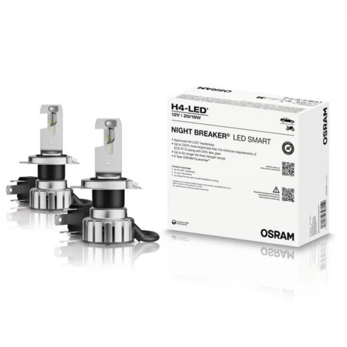Set 2 Becuri Night Breaker Led Smart H4 +330% Cutie Service Omologare Rar [1]