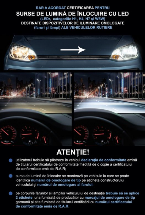 Set 2 Becuri Night Breaker Led Smart H7 +330% Cutie Service Omologare Rar [3]