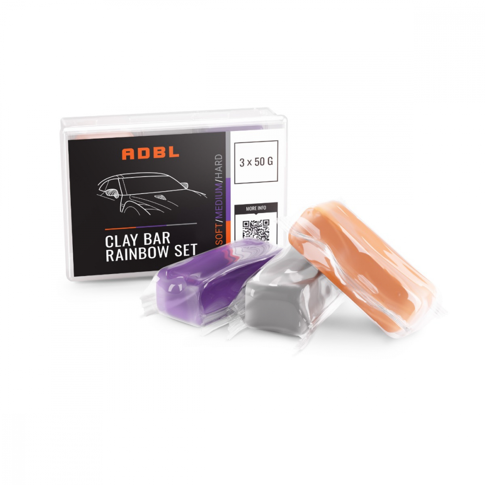Set argila decontaminare agresiva/medie/blanda ADBL Clay Bar Rainbow Set 150g 3 bucati [2]