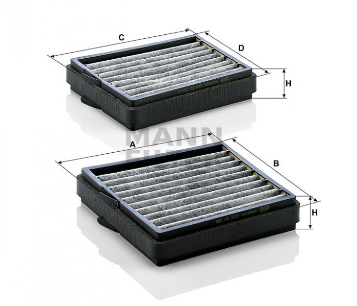 Set Filtre Habitaclu Carbon Activ Mann-Filter CUK20000-2 [1]