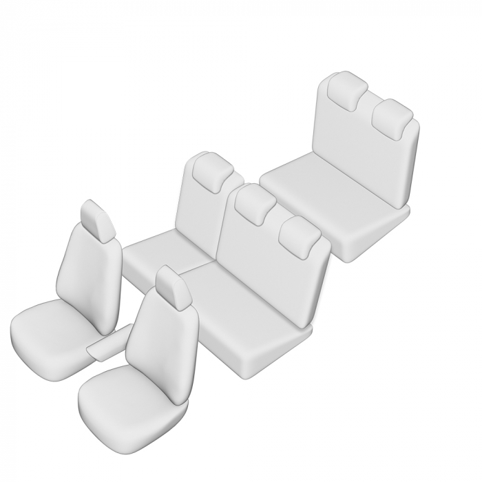 Set Huse Scaun Umbrella Pentru Dacia Lodgy 7 Locuri 2012- (Bancheta Fractionata) Tip 2 Tetiere Spate In Forma De L [4]