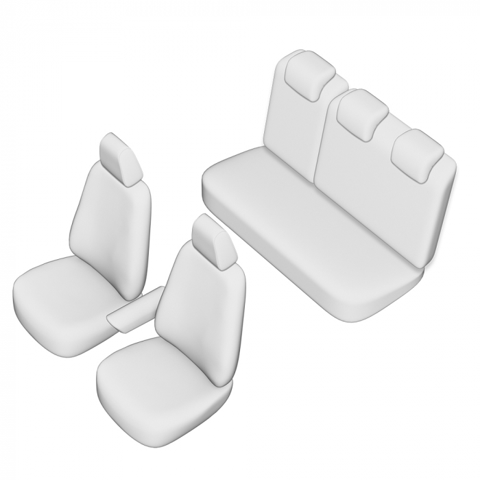 Set Huse Scaun Umbrella Pentru Dacia Sandero Stepway 2013-2020 (Bancheta Fractionata) Cu Tetiere Spate In Forma L [2]