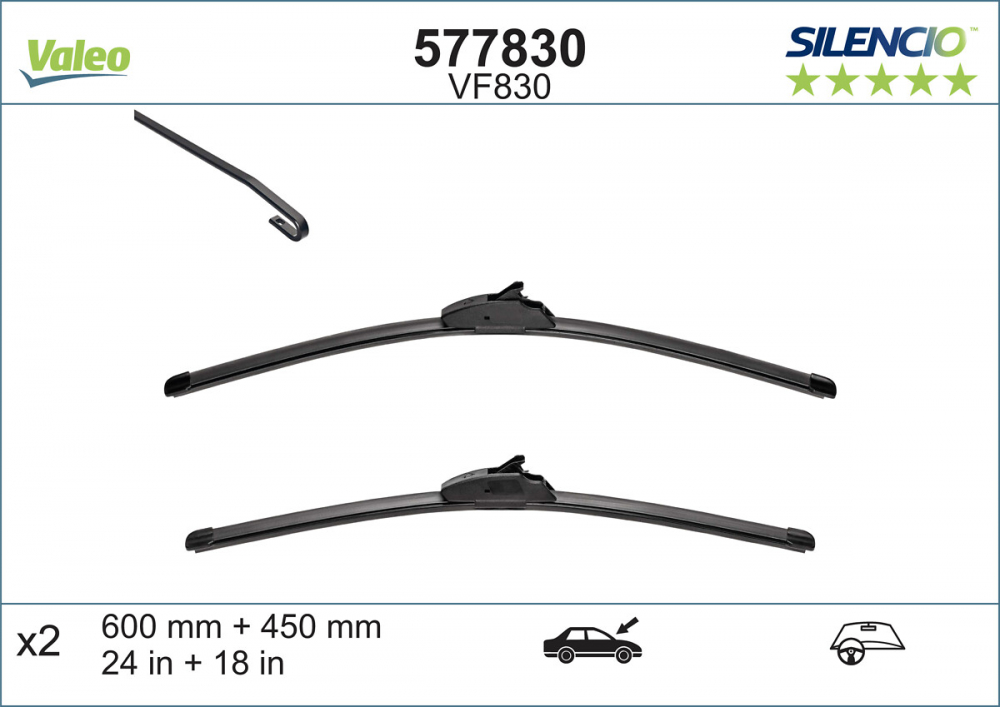 SET LAMELE STERGATOR PARBRIZ 600/450 MM [15]