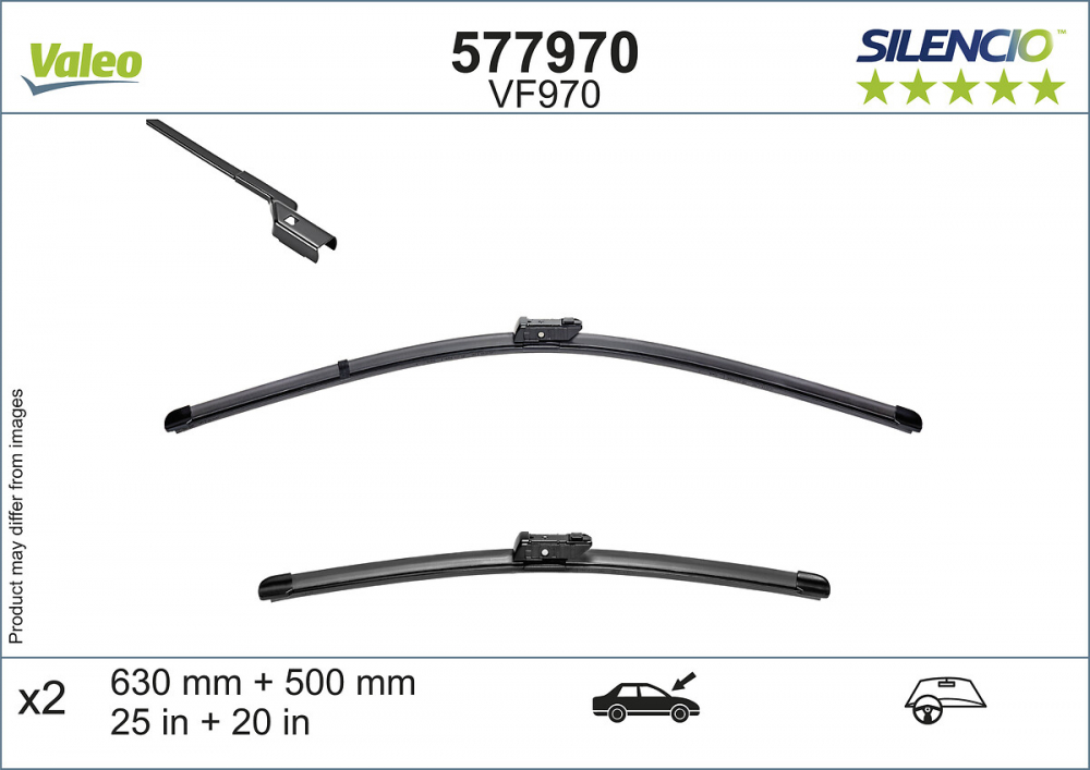 SET LAMELE STERGATOR PARBRIZ 630/500 MM [13]