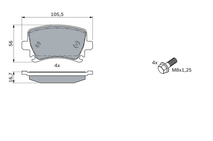 Set placute frana BOSCH 0986494053 [2]