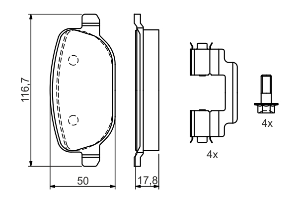 Set placute frana BOSCH 0986424775 [5]