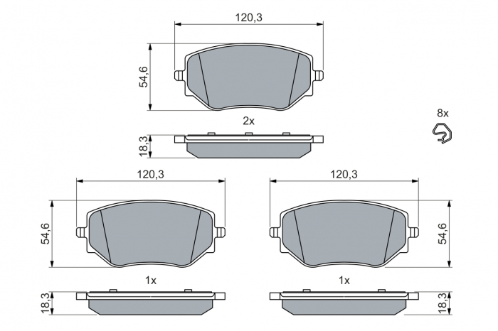 Set placute frana BOSCH 0986460063 [2]
