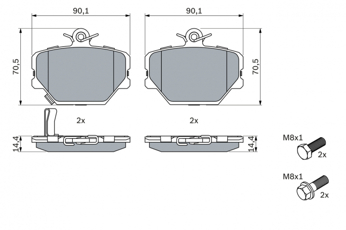 Set placute frana BOSCH 0986424471 [4]