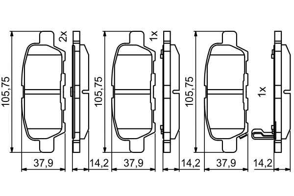 Set placute frana BOSCH 0986494861 [3]