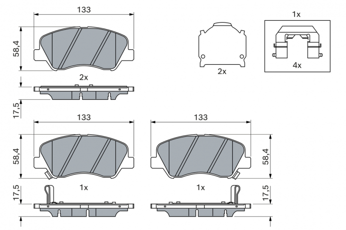Set placute frana BOSCH 0986494563 [1]