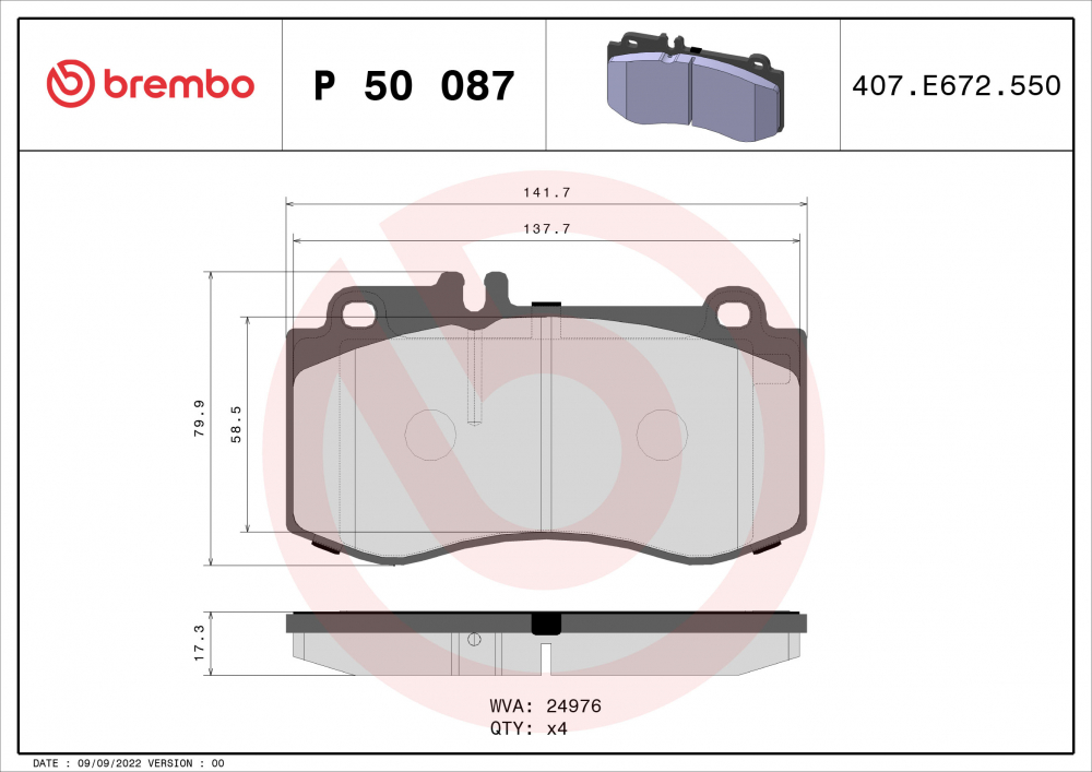 Set placute frana BREMBO P50087 [2]