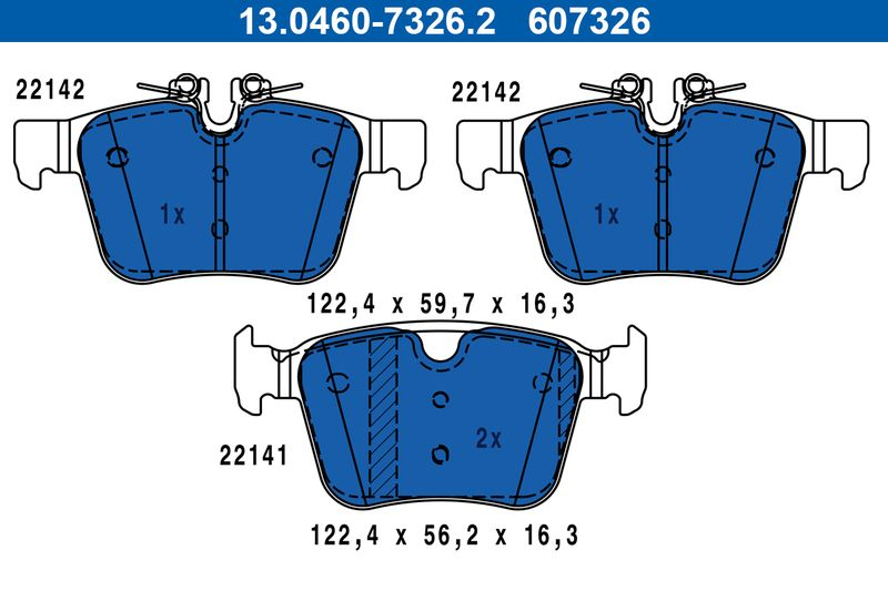 Set placute frana ATE 13.0460-7326.2 [2]