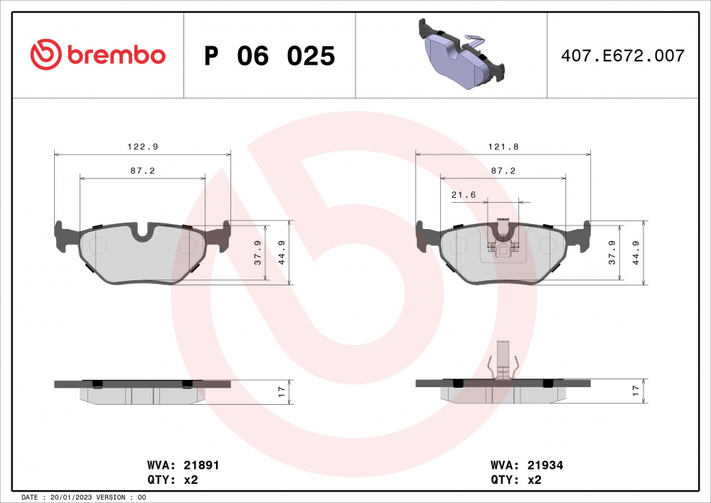Placute frana BREMBO P06025 [2]
