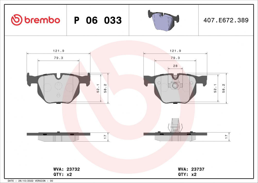 Placute frana BREMBO P06033 [2]