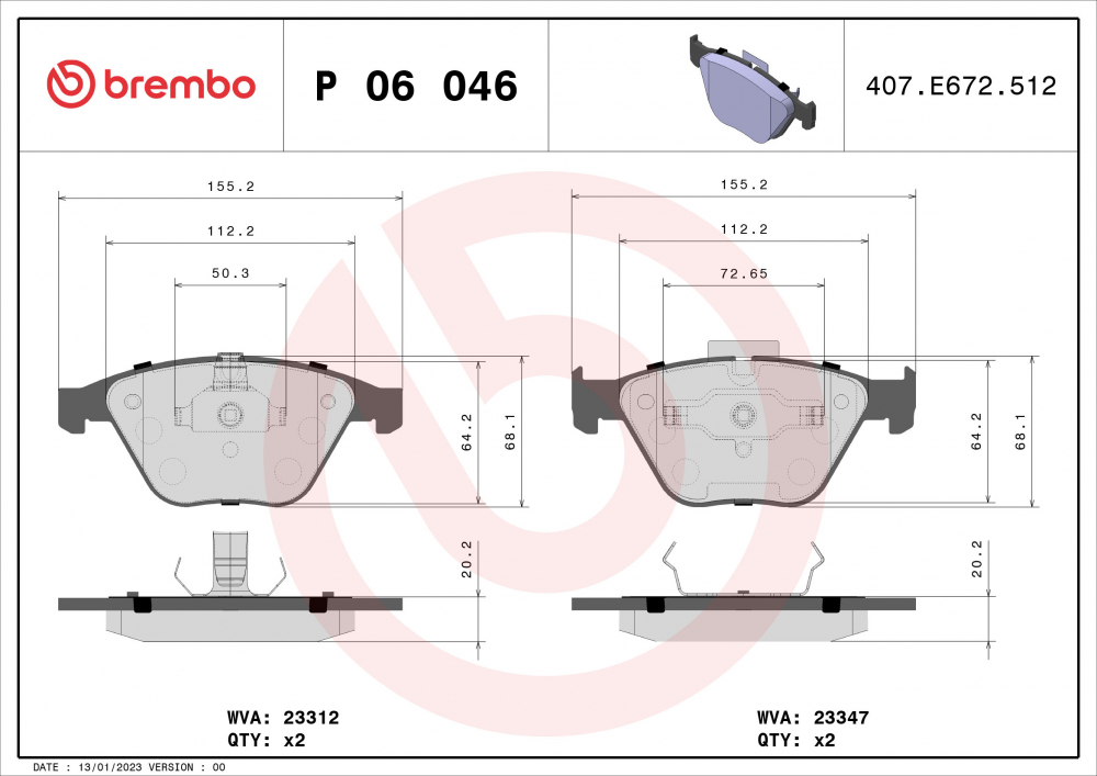Placute frana BREMBO P06046 [2]