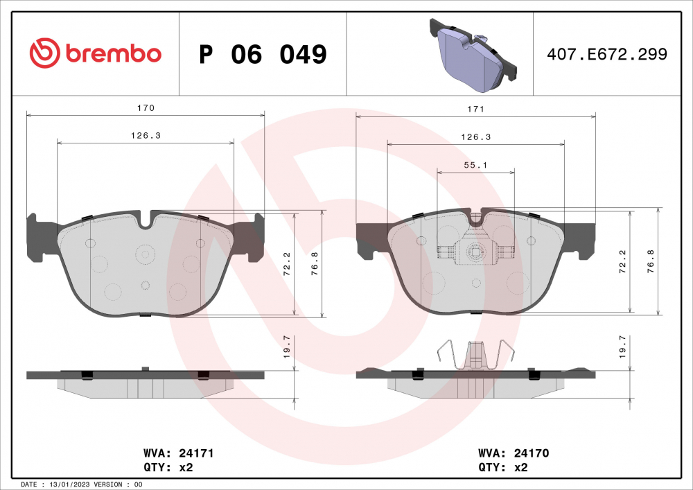 Placute frana BREMBO P06049 [2]