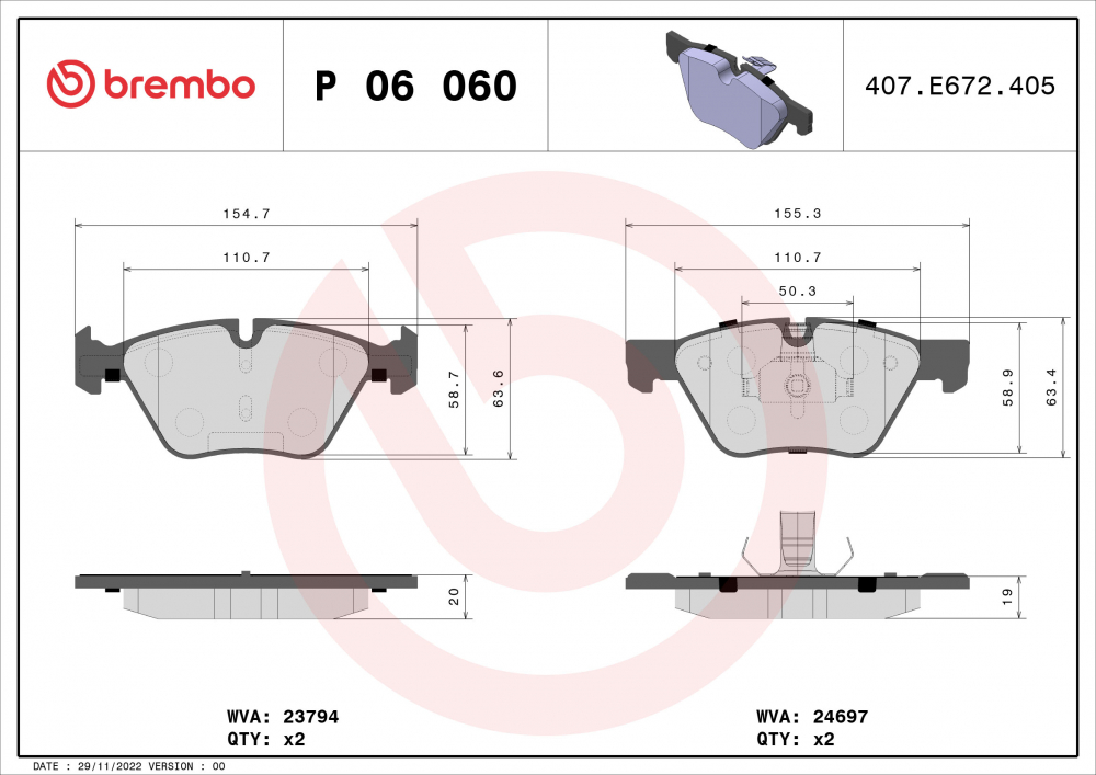 Placute frana BREMBO P06060 [1]