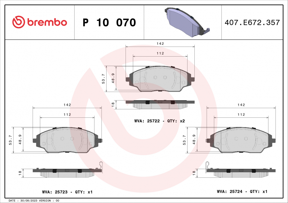 Placute frana BREMBO P10070 [2]