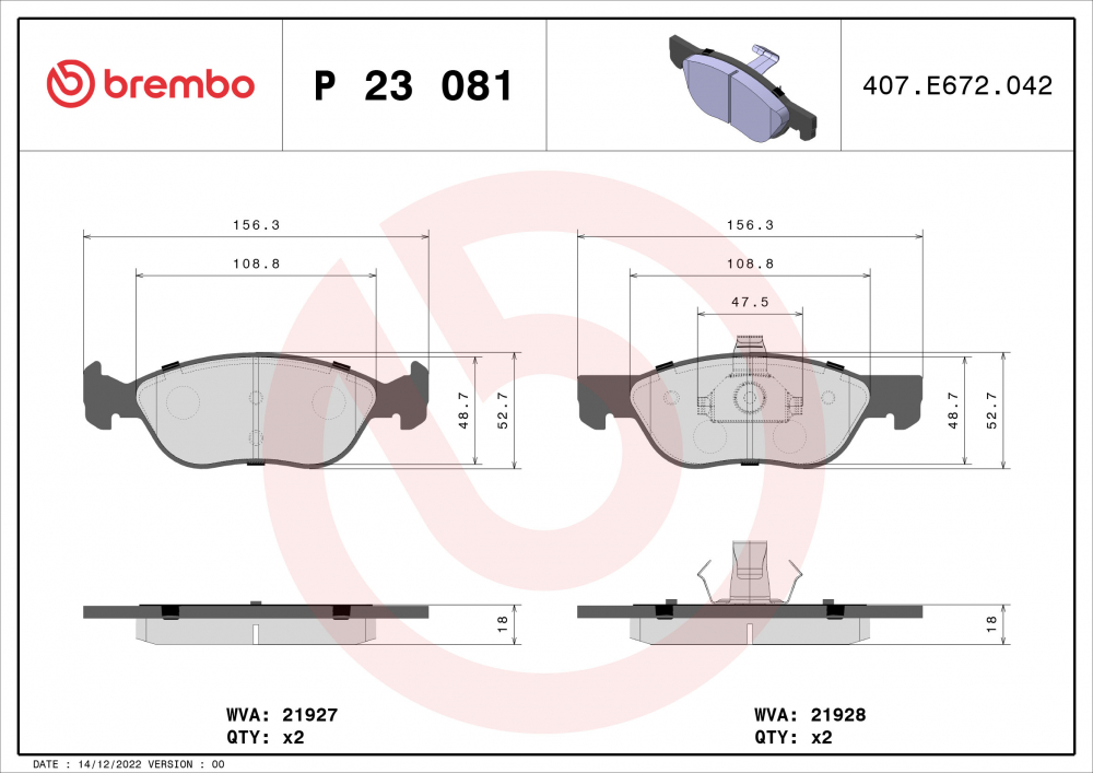 Placute frana BREMBO P23081 [2]