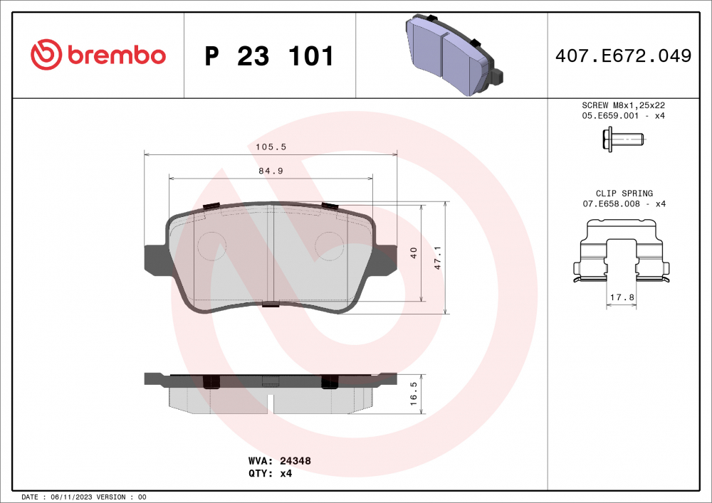 Placute frana BREMBO P23101 [2]