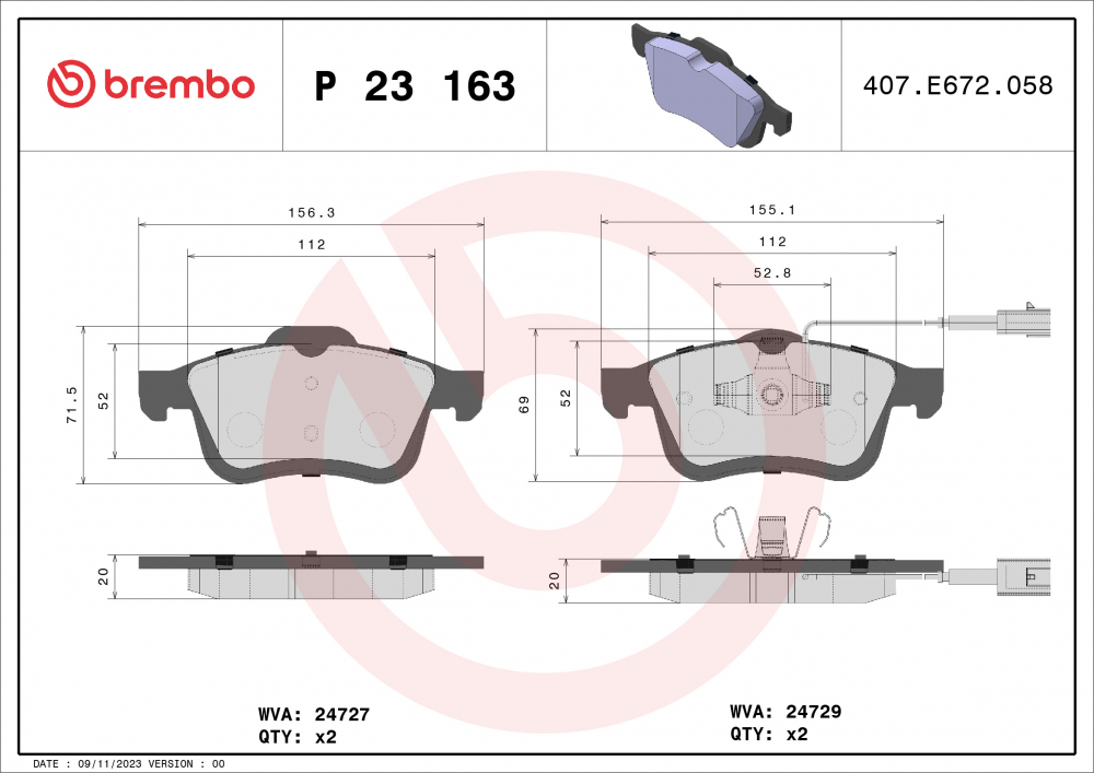 Placute frana BREMBO P23163 [2]