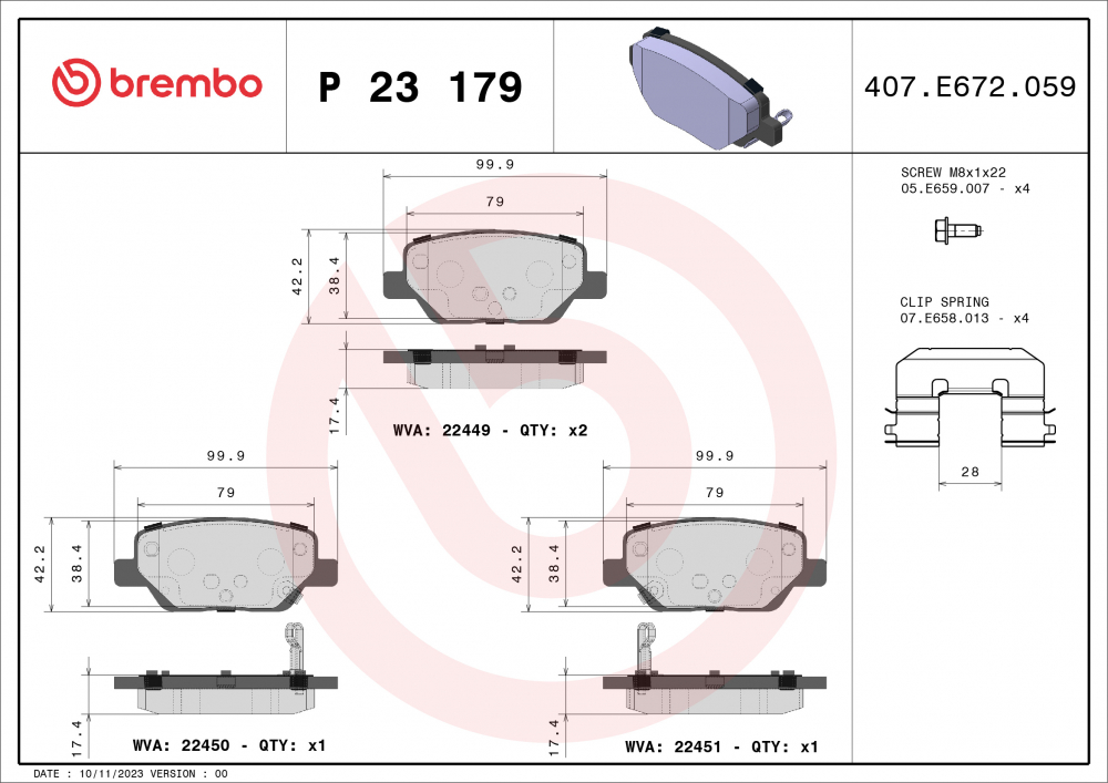 Placute frana BREMBO P23179 [2]
