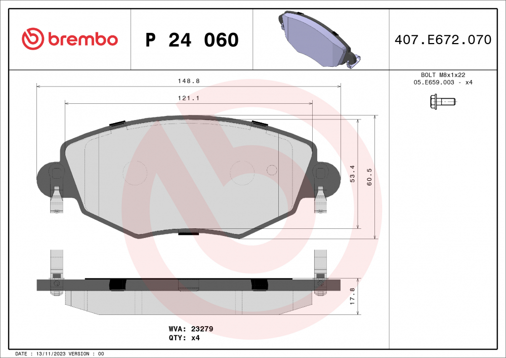 Placute frana BREMBO P24060 [2]