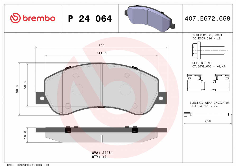 Placute frana BREMBO P24064 [1]
